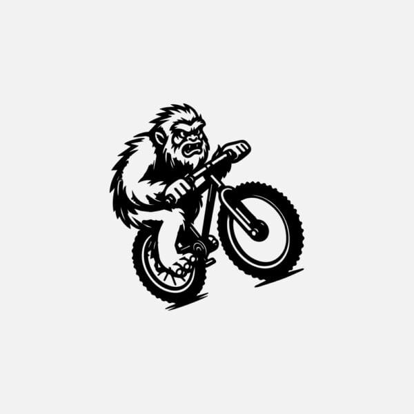 Yeti Rider Logo — Bold Mountain Biker Symbol of Power and Adventure